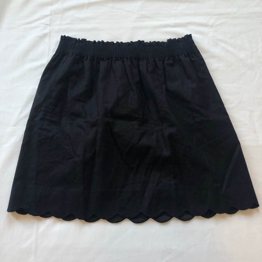 Cotton/Linen Black Mini Skirt